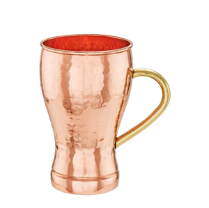 Mug à Moscow Mule en cuivre pur fait main avec poignée en laiton design et base sur pied, idéal pour les bars - Product Image 5
