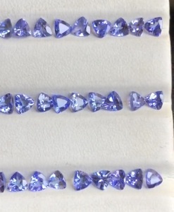 Lote de Gemas Sueltas de Tanzanita Natural, Corte Trillón 4x4mm, Piedras Facetadas Azul Violeta para Joyería Fina, Anillo de Piedra Preciosa - Product Image 1