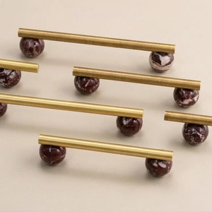 Geometric Brass <b>Cabinet</b> Handle Modern Minimalist Design Durable Furniture Hardware <b>Gold</b> Finish Kitchen Dresser Drawer Wardrobe - Product Image 3