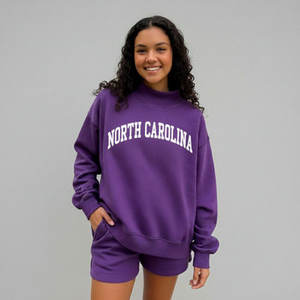 Sweat-shirt personnalisé pour femme, col montant, doublure éco-responsable en Spandex/Coton, avec fermeture éclair et lettres grecques, idéal pour l'automne et les voyages universitaires - Product Image 6