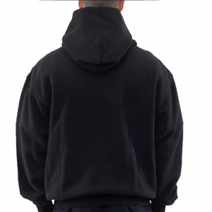 Sudadera con Capucha Negra Extra Grande para Hombre, Corte Regular, Felpa, Informal, para Otoño - Product Image 2