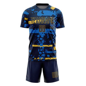 Nouvel ensemble complet de maillots de football unisexes de haute qualité en gros, ensemble uniforme à manches courtes, vêtements d'entraînement de football imprimés - Product Image 2