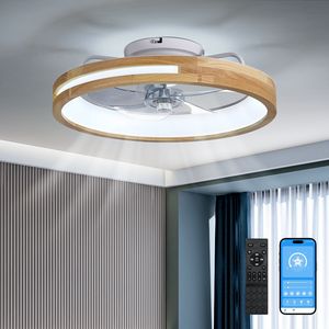 Ventilatore da soffitto LED a basso profilo da 20 pollici con luci, 6000K 3000K, 6 velocità, telecomando, illuminazione LED 3000-6000K - Product Image 1