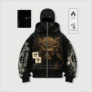 Denish Sports Wear Sweat à capuche zippé surdimensionné pour homme, broderie personnalisée, style Hip Hop Streetwear, automne, écologique, haute qualité - Product Image 1
