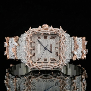 Reloj de Lujo Cuadrado de Acero Inoxidable al por Mayor con Movimiento ETA, Correa de 20mm, Esfera de Cristal, Puntero, Diamante Moissanita, Estilo Hip Hop Iced - Product Image 5
