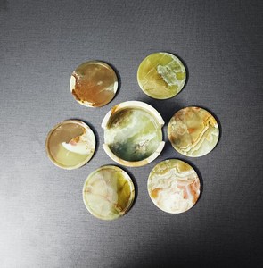 Green Onyx Marble Coasters With <b>Holder</b> Natural Stone <b>Drink</b> Coaster Set - Product Image 4