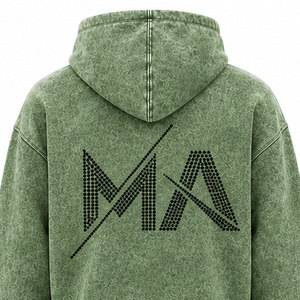 Nuevo Chándal de Algodón con Capucha Estilo Vintage Lavado al Ácido para Hombre 2026, con Pedrería, Tejido de Alta Calidad de 480 g/m², Cierre con Cordón, Tallas Grandes - Product Image 6