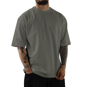 T-shirt en coton respirant à manches courtes, coupe décontractée, style streetwear surdimensionné, design personnalisé pour homme - Product Image 1