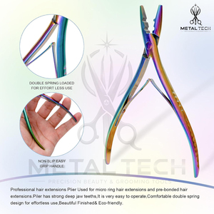 Pince à épiler multicolore en acier inoxydable pour extensions capillaires, outil de dépose de micro-anneaux et de kératine, avec plusieurs trous - Product Image 4