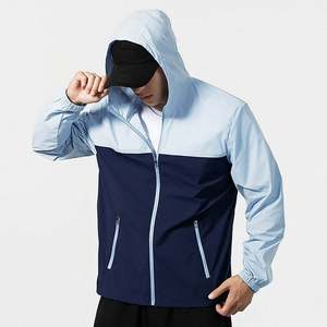 Men's Hooded <b>Jacket</b> For <b>Running</b> Climbing Outdoor <b>Lightweight</b> Stretch Nylon Spandex Windbreaker with Zippered Pockets Regular Fit - Product Image 3