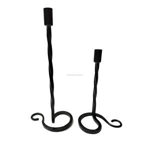 Candelabro de hierro forjado redondo medio forjado, portavelas de Metal decorativo para el hogar para fiesta de boda para farolillos, tarros de velas - Product Image 6