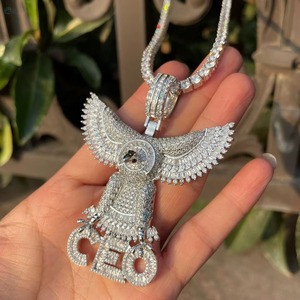 Eagle Moissanite <b>Pendant</b> 925 <b>Silver</b> Gold Plated Hip Hop Charms Everyday Wear Rapper Bling <b>Pendant</b> Custom <b>Initial</b> Letter <b>Pendant</b> - Product Image 1