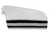 Casquette de prince de carnaval traditionnelle en satin noir et jaune de qualité supérieure avec broderie argentée unisexe pour toutes les saisons