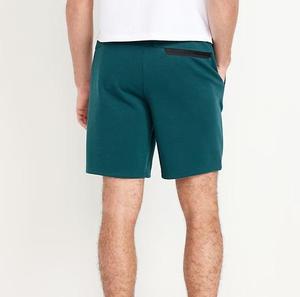 Shorts de survêtement de haute qualité en tissu 100% coton avec poche zippée, décontractés, en molleton, taille élastique, couleur vert-bleu foncé et violet, chauds - Product Image 3