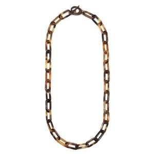 Elegant <b>Statement</b> Horn <b>Necklace</b> with Link Chain Multi-color Contemporary Design for Party Wear & Evening Events - Product Image 5