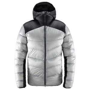Men's Hooded Down Coat <b>Silver</b> Black <b>Puffer</b> <b>Jacket</b> Casual Winter Outerwear with Zipper Closure Standard Fit - Product Image 1