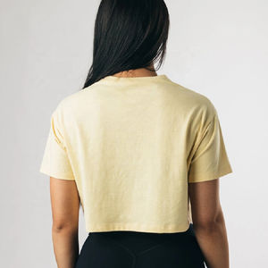 Camisetas Deportivas de Manga Corta para Mujer con Logotipo Personalizado, Ecológicas, de Algodón, con Apliques, para Verano, Yoga, Atletismo, Running, de Secado Rápido - Product Image 6