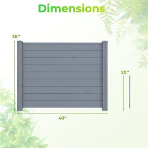 Recinzione Decorativa da Esterno 122 cm x 97 cm, Design Modulare con Pali Zincati Antivento e Antiroditore, Altezza 2,4 Metri per Cortile e Giardino - Product Image 4