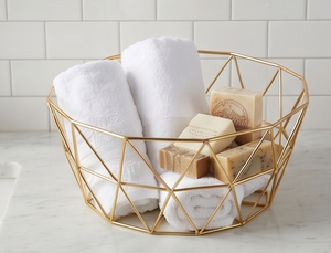 Fine Quality Geometric Metal Wire <b>Storage</b> <b>Basket</b> Modern Design Multi-Purpose Organizing Bowl <b>Gold</b> Finish - Product Image 4