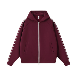 Sudadera con Capucha Gris para Hombre, Sudadera con Cierre, Manga Raglán, Sudadera Extra Grande, Color Sólido, Informal, de Algodón y Felpa, para Otoño - Product Image 3