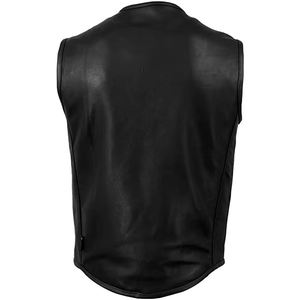 <b>Mens</b> PU Leather <b>Vest</b> Reversible Waterproof Windproof Breathable Lightweight Plus Size Autumn Winter Fashion Waistcoat - Product Image 4