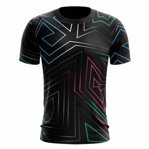 Vente en gros ELIXE SPORTS T-shirt décontracté pour homme à col rond, respirant, séchage rapide, en maille polyester/coton, coupe classique, uni, avec emplacement numérique vierge sur le devant - Product Image 4