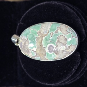 925 Sterling Silver Fine Jewelry Pendentifs Charmes Excellente Qualité Emerald Cut Diamond Azurite Malachite Gemstone Bezel Setting - Product Image 1