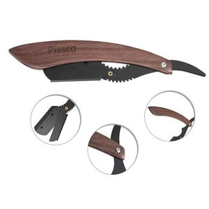 Meilleure entreprise Pissco pour le couteau à raser pliant en acier inoxydable avec lame droite, rasoir de barbier, rasoir droit - Product Image 5