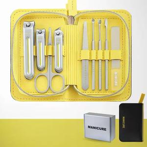 Manicure Kit 9 In 1 Stainless Steel Nail Care Tools Portable <b>Case</b> Classic Style Adult Use - Product Image 1
