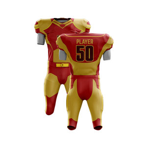 Customizable football uniform Men's sublimated jersey pants Moisture wicking fitted set American football team name - Product Image 1