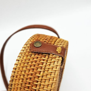 Natural Vietnam Round Rattan Bali <b>Bags</b> With Leather Handle For Summer Beach Fashion And <b>Gift</b> Ideas From 99 Gold Data - Product Image 2