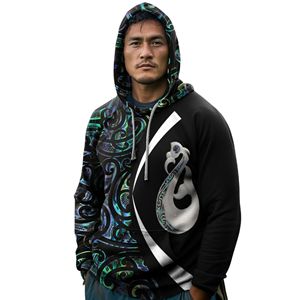 Hoodie Hawaïen Personnalisé OEM à Motif Maori, Impression Intégrale, Vêtement de Sport, Conception Personnalisée, Sublimation, Hoodie Polynésien, Coupe et Couture - Product Image 3
