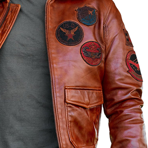 Men's 100% Polyester Leather Jacket Stand Collar <b>Covered</b> <b>Button</b> Patchwork Design Windproof Breathable High Street Style Winter - Product Image 3