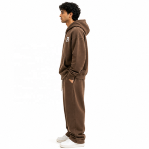 Conjunto de Sudadera con Capucha y Pantalón de Chándal para Hombre, Lavado Ácido, Nuevo Diseño, Ropa de Moda para Exteriores, 100% Algodón, Forro Polar Transpirable, Venta al por Mayor B2B EE. UU. - Product Image 4