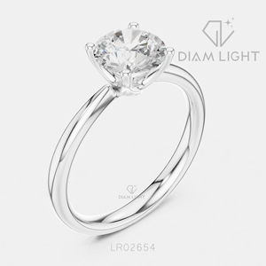 Bague de mariage ronde 1,44 carat, bijoux fins, certifiée IGI, or blanc 14 carats, diamant de laboratoire, bague de fiançailles et d'anniversaire - Product Image 2