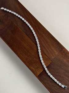 Sparkly Oval Cut Moissanite Diamond Tennis <b>Bracelet</b> For Women's 925 Sterling <b>Silver</b> Fine Anniversary Promise Gift For Partner - Product Image 3