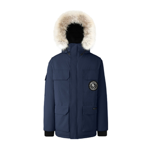 Parka con Capucha Gris Oscuro para Hombre con Ribete de Piel y Bolsillos Delanteros, Abrigo de Invierno Impermeable de Poliéster, Ropa Exterior Informal de Longitud Larga - Product Image 3