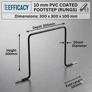 Marchepieds en PVC enduit de 10 mm, 300x300x300x100 mm |   Marches d'accès aux regards d'inspection antidérapantes robustes - Product Image 1