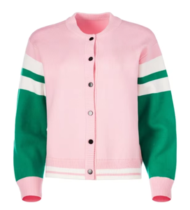 OEM ODM Custom Women's Sorority Casual <b>Cardigan</b> Sweater Embroidery Front Button Spring Autumn Manufacturer's Exclusive Design - Product Image 1