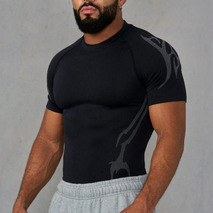 <b>Men's</b> for Long Sleeve <b>Compression</b> Jersey <b>Shirt</b> 320g Quick Dry Slim Fit Sporty O-Neck Knitted T-<b>Shirt</b> - Product Image 3