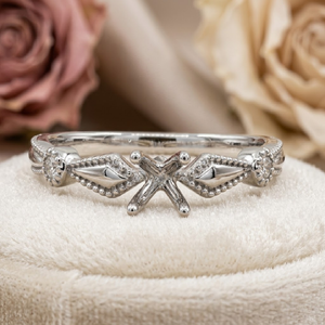 Fine Jewellery Design Top Quality 18k White Gold Real Diamond Hand Made Fashion <b>Couple</b> Semi Mount Engagement <b>Rings</b> for Women - Product Image 1