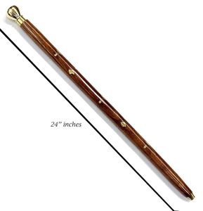 Wooden Walking Stick with Brass Finish Handle Decorative Wooden <b>Cane</b> for Men Women Vintage Collectible Gift Home Decor - Product Image 2
