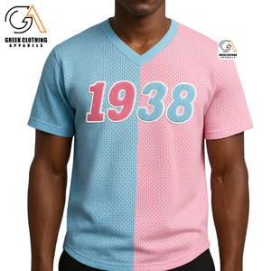 Maillot de baseball bleu demi-bleu Jack and Jill of America 1938, T-shirt en maille noir pour organisations professionnelles - Product Image 1