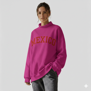 New Fashion Women's Fleece <b>Turtleneck</b> Full Sleeve Breathable Quick Dry Oversized Winter Pullover Front Customizable Sweatshirt - Product Image 1