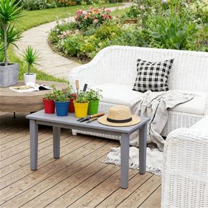 Tavolo da Pranzo Rettangolare Grigio per Esterni, Giardino e Terrazza (Solo Tavolo) - Product Image 1
