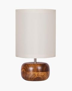Lámpara de Pie Moderna de Madera con Pantalla de Tela para Decoración de Dormitorio y Sala de Estar - Product Image 1