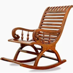 Fauteuil à bascule en bois classique et élégant, avec dossier et assise en rotin tressé, disponible à prix de gros. - Product Image 2