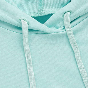 <b>Women's</b> Mint Green Hooded Sweatshirt Regular Sleeve Knitted Geometric <b>Pattern</b> Short Length Breathable Casual Wear - Product Image 4