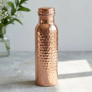 Traditional Copper Water <b>Bottle</b> with Hammered Finish, Stylish and Durable Design - Product Image 5