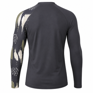 Chemise de compression à manches longues pour homme Warpro Industry, impression par sublimation, séchage rapide, manches longues, motif bleu vert - Product Image 2